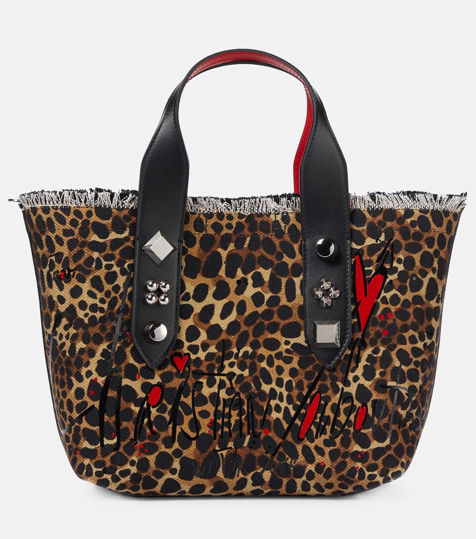 leopard print canvas tote