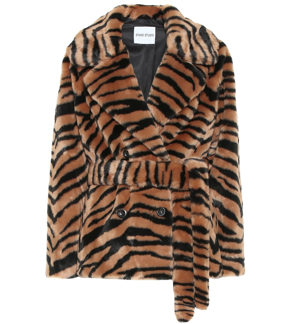 Tiger print fur jacket clearance