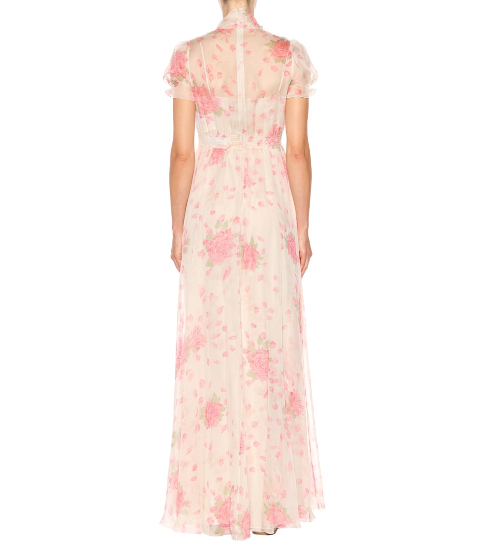 De Rose Soie Reedition Mousseline À Valentino En Robe Imprimé PkXuiOZT