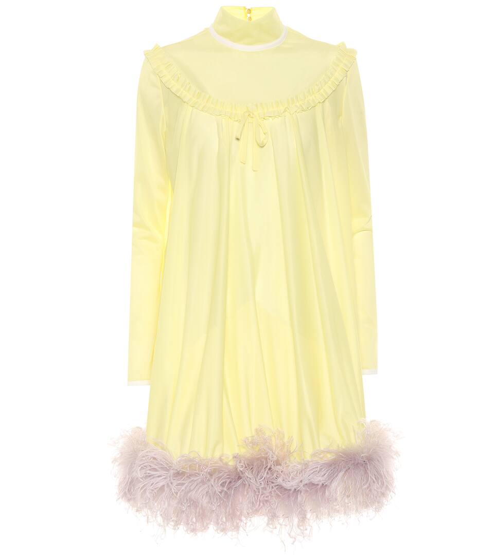 Miu Miu - Feather-trimmed dress