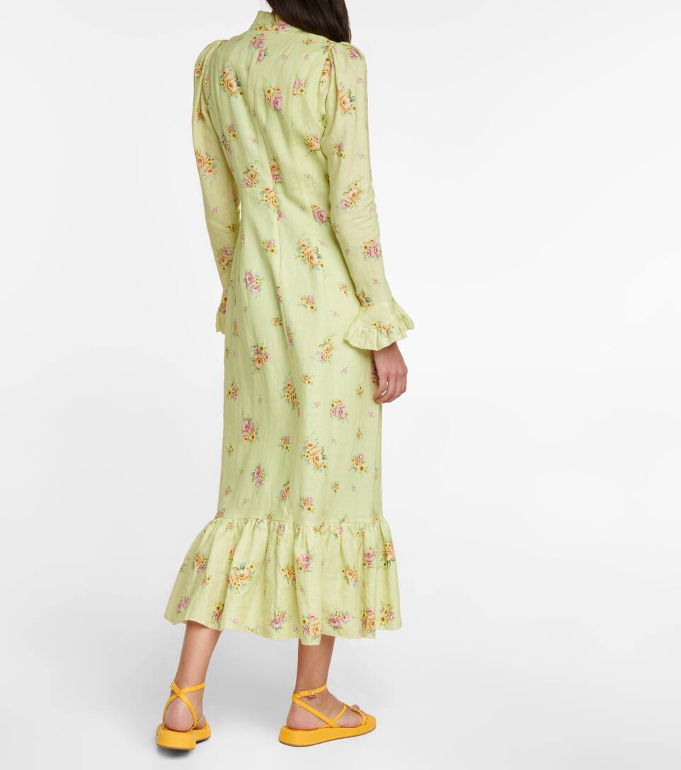 Alémais Clementine floral linen midi dress Mytheresa