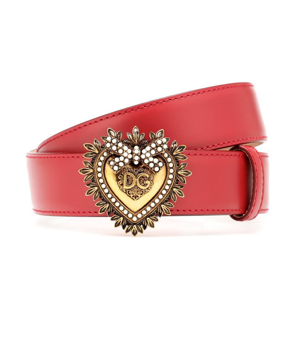 DOLCE & GABBANA DEVOTION LEATHER BELT,P00402318