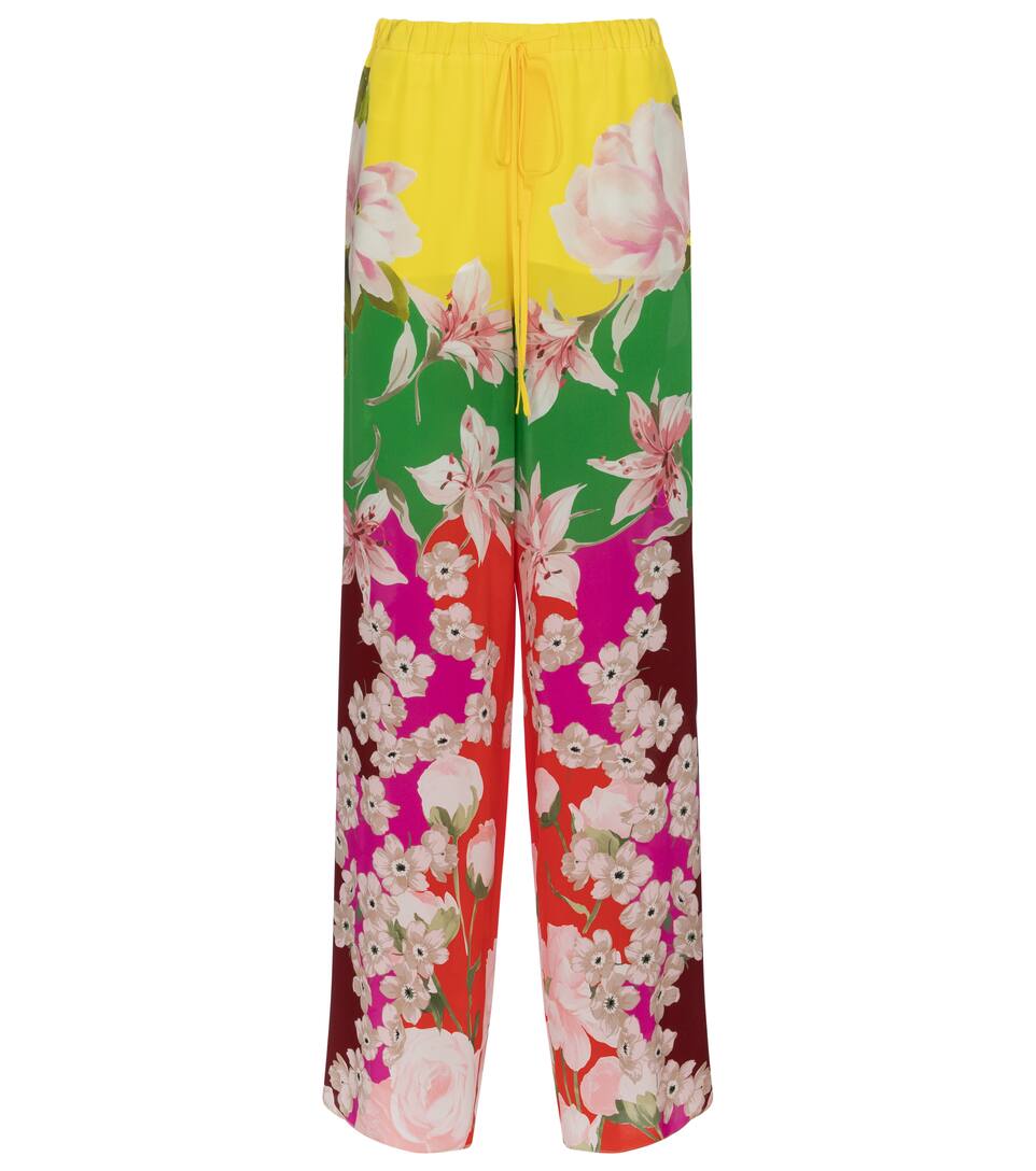 Silk floral pants clearance