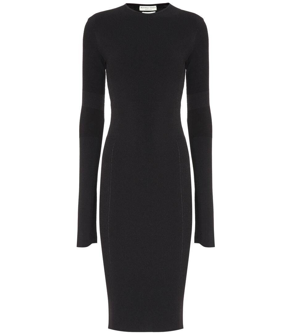 black ribbed sweater dress