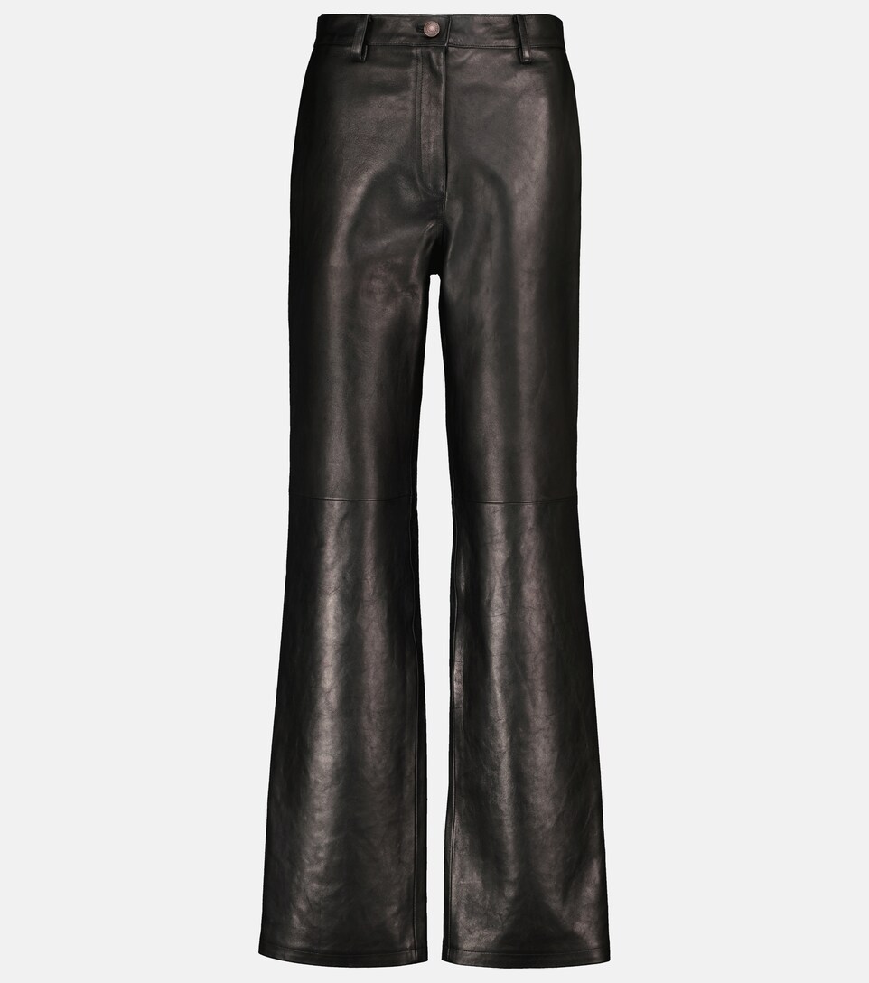Magda Butrym - High-rise leather flared 
