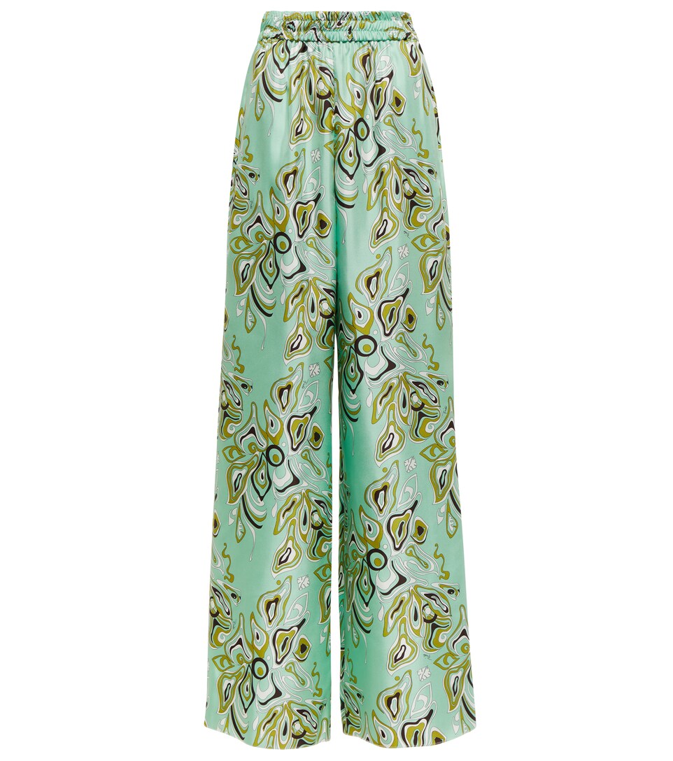 Pucci - Pantalones anchos de seda estampada | Mytheresa
