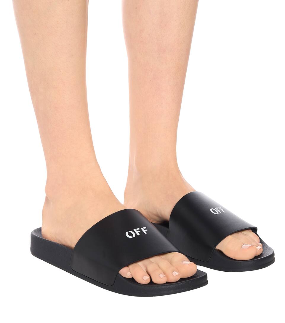 OFF-WHITE LOGO RUBBER SLIDES,P00430181