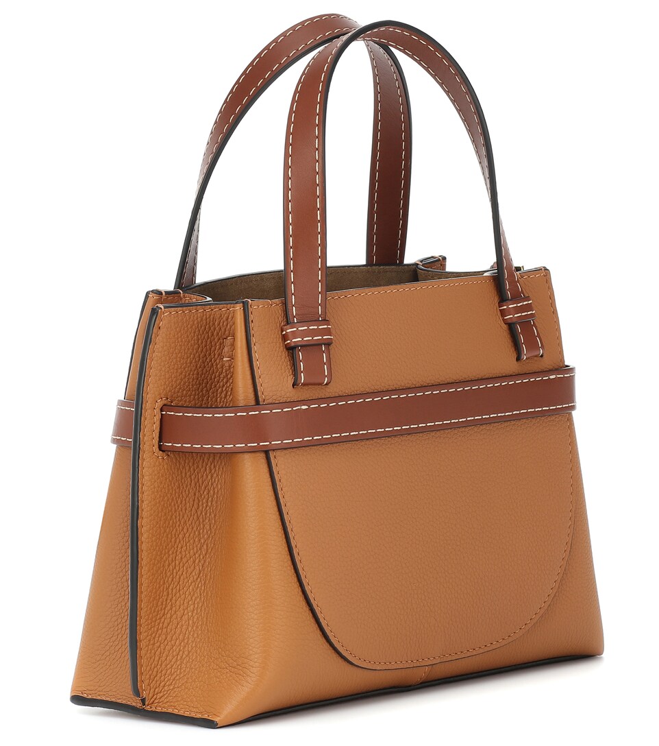 Loewe Womens Neutrals Cream Mini Gate Leather Tote Bag