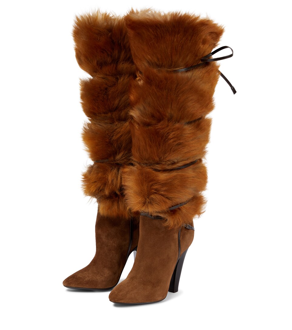 Saint Laurent - Botas altas Jokull 110 de ante y borrego | Mytheresa