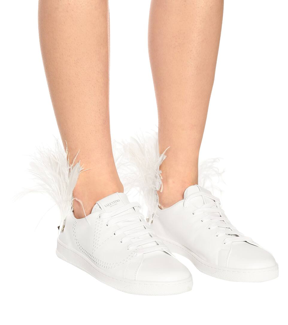 valentino sneakers with feathers