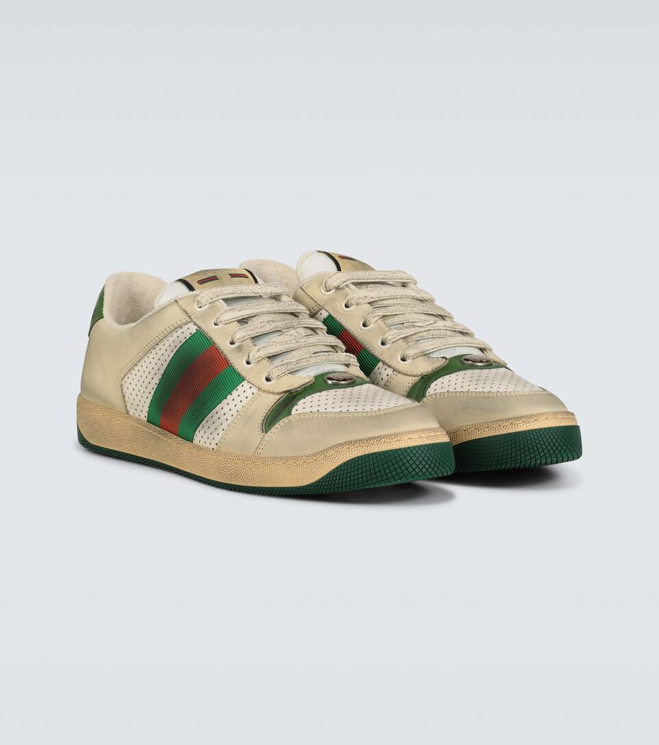 GUCCI SCREENER LEATHER SNEAKERS,P00436270