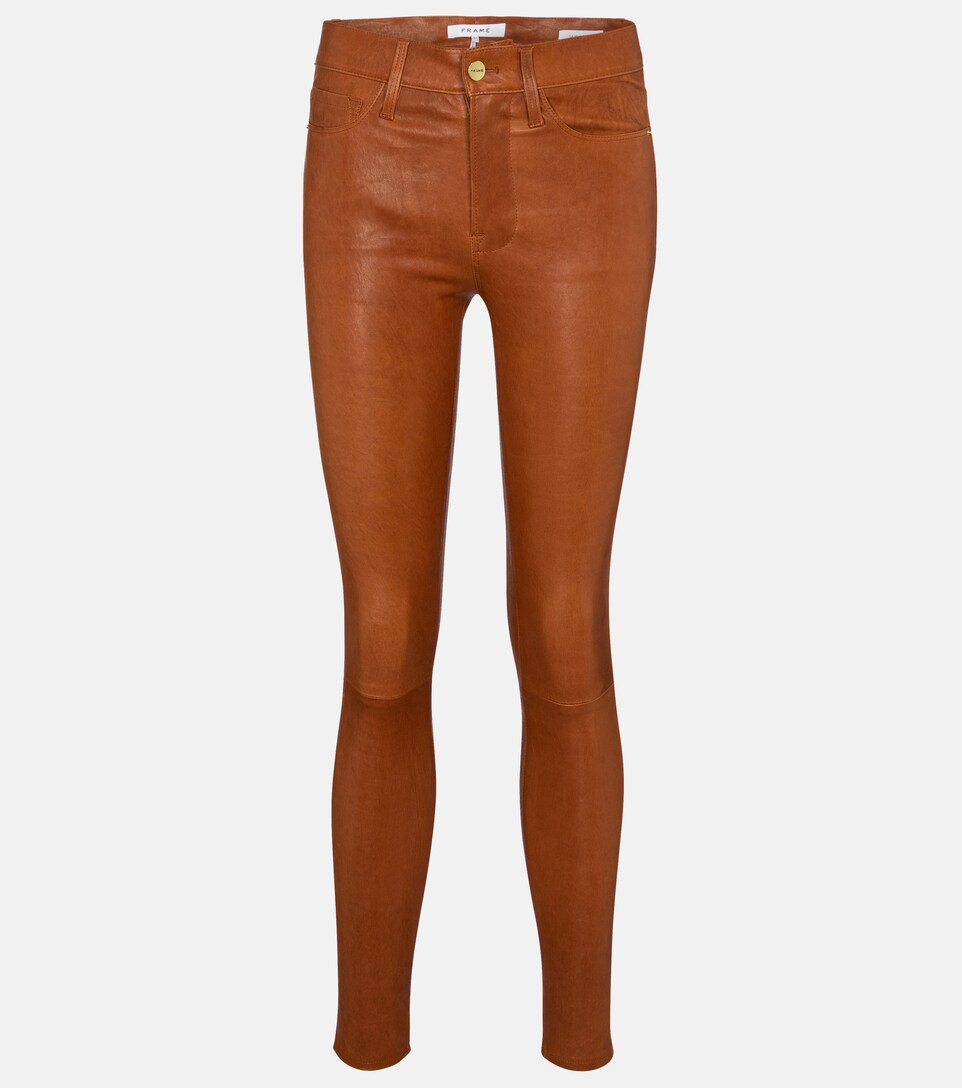 frame faux leather pants