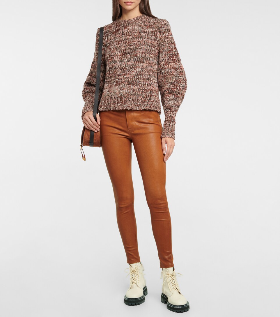 frame faux leather pants