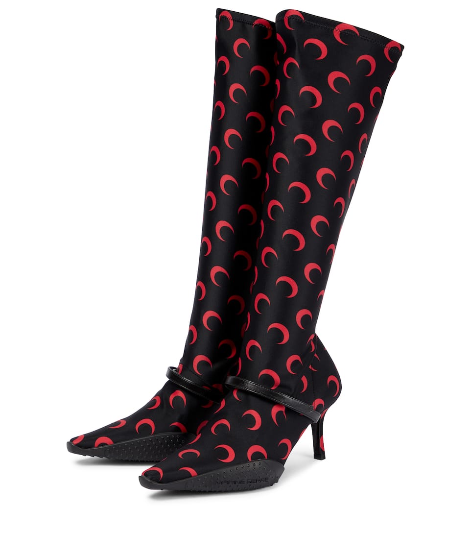 Patterned knee high boots Clearance