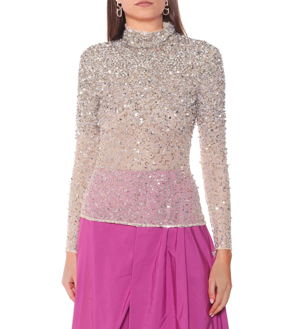 pink sequin turtleneck