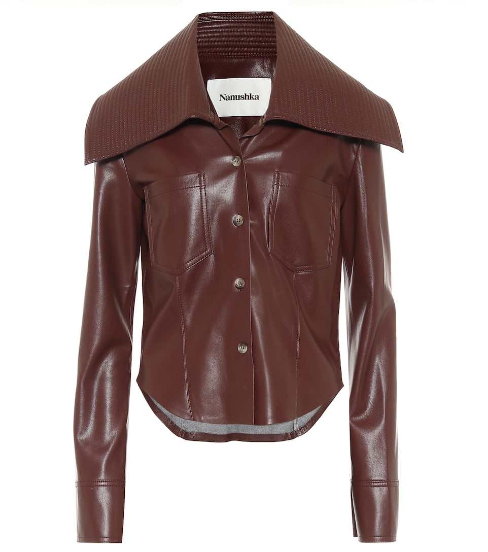 Nanushka faux leather shirt clearance