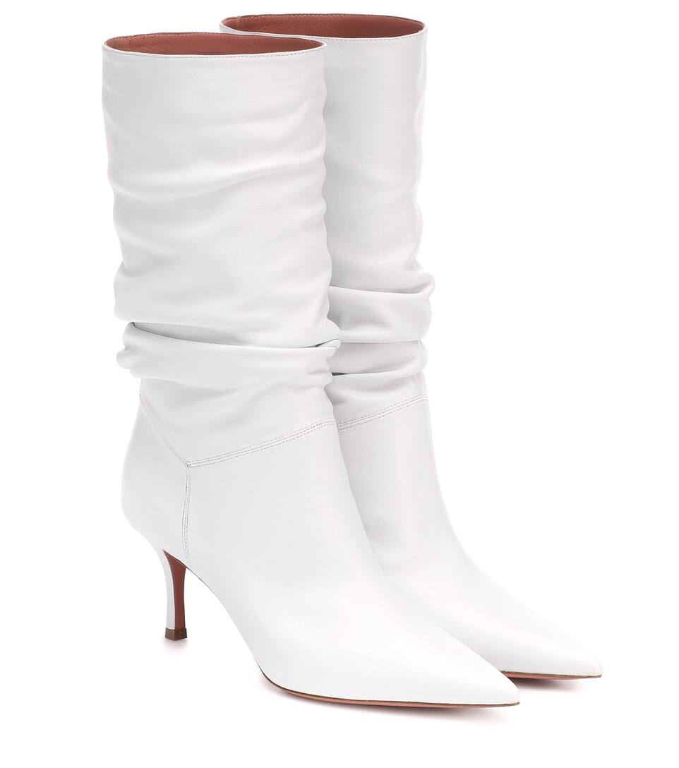 amina muaddi white boots