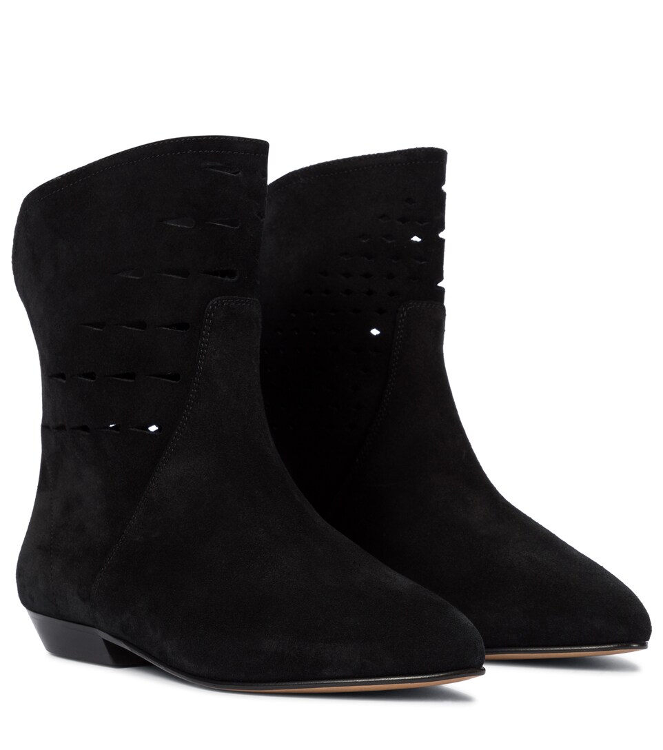 perforated leather booties