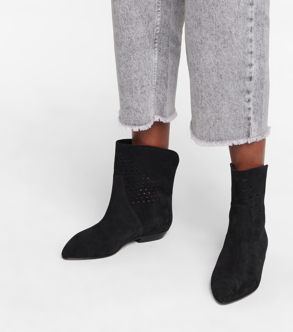 perforated leather booties