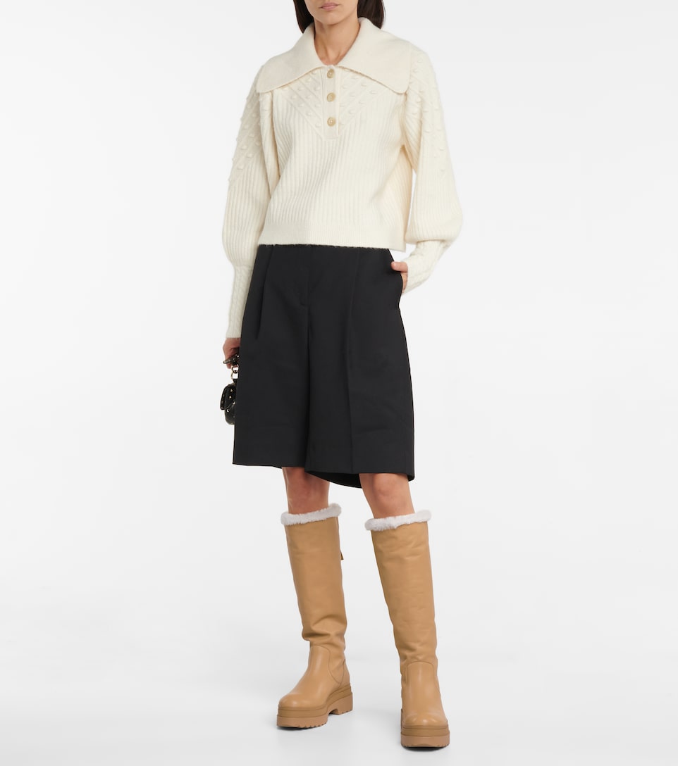 RED(V) - Botas altas de piel con borrego sintético | Mytheresa
