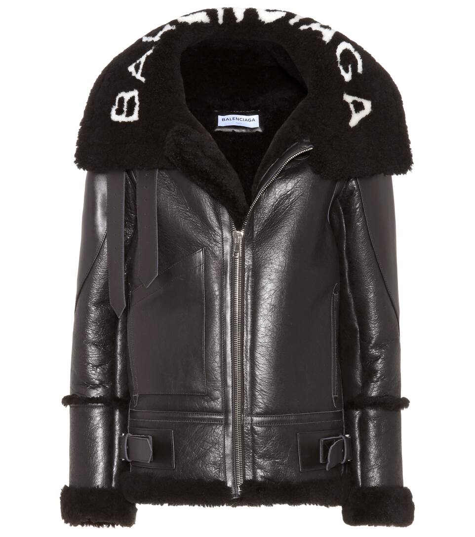 Shearling Lined Leather Jacket Balenciaga Mytheresa