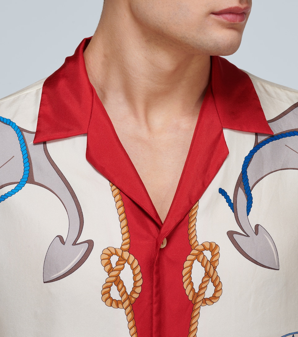 GUCCI Nautical printed silk shirt,P00439814