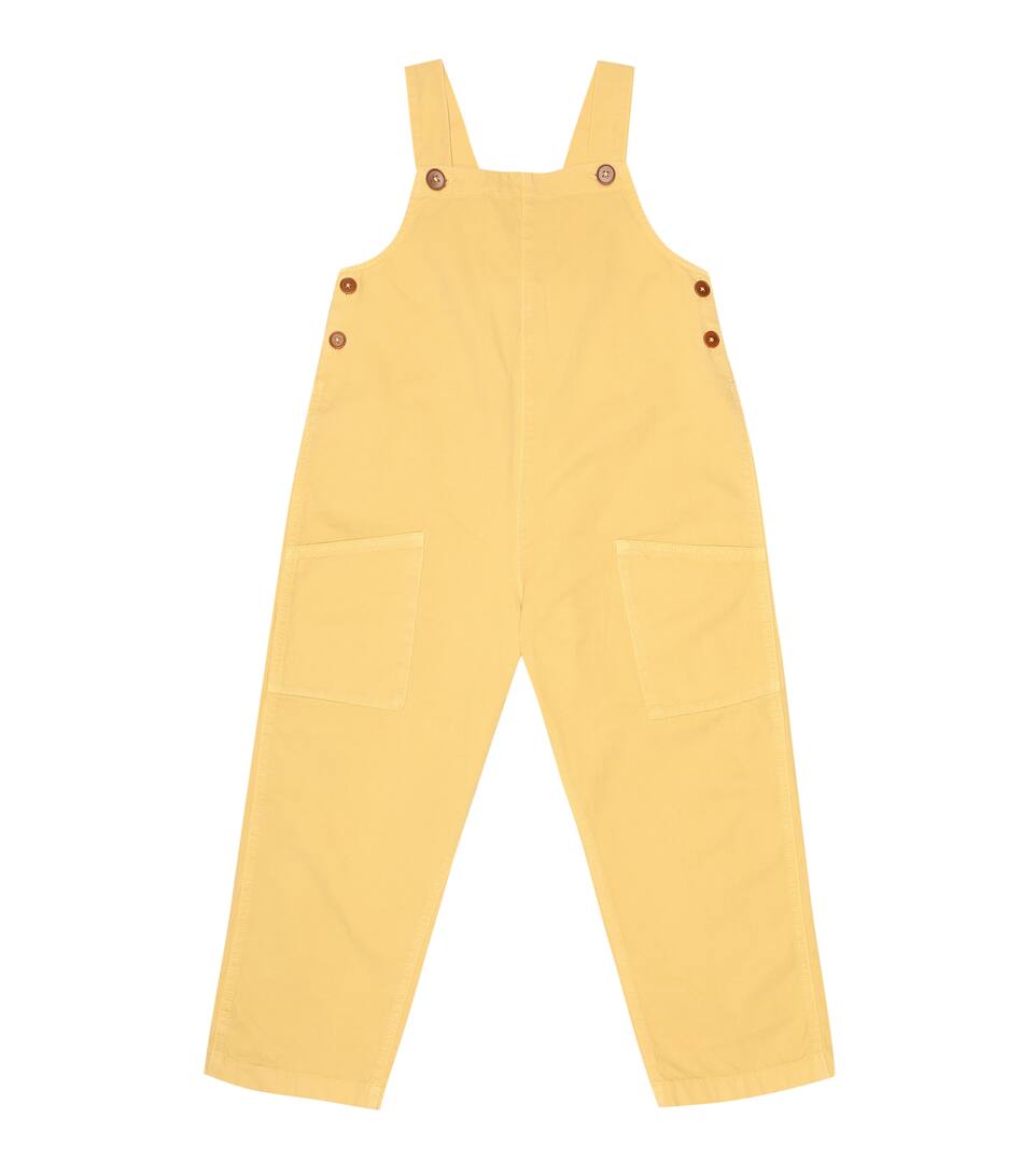 yellow denim overalls