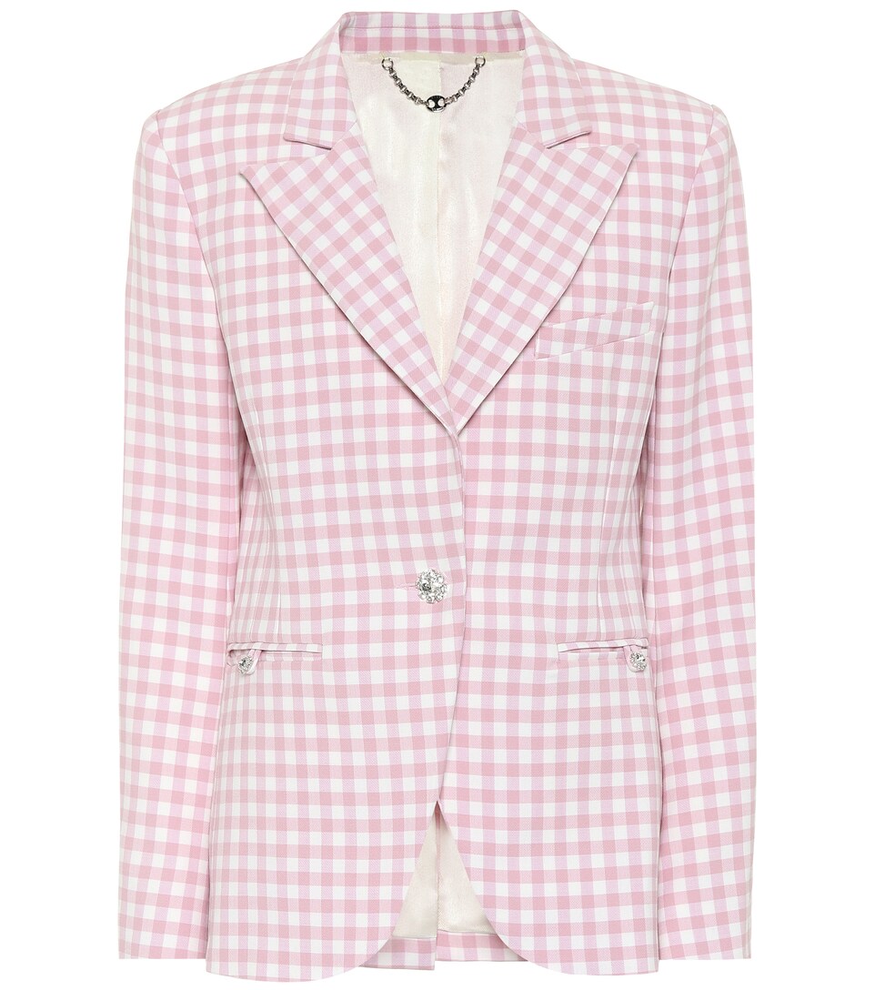 pink gingham blazer