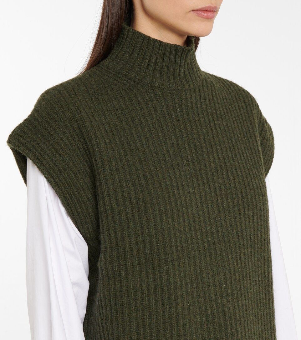 collared wool blend ribbed sweater