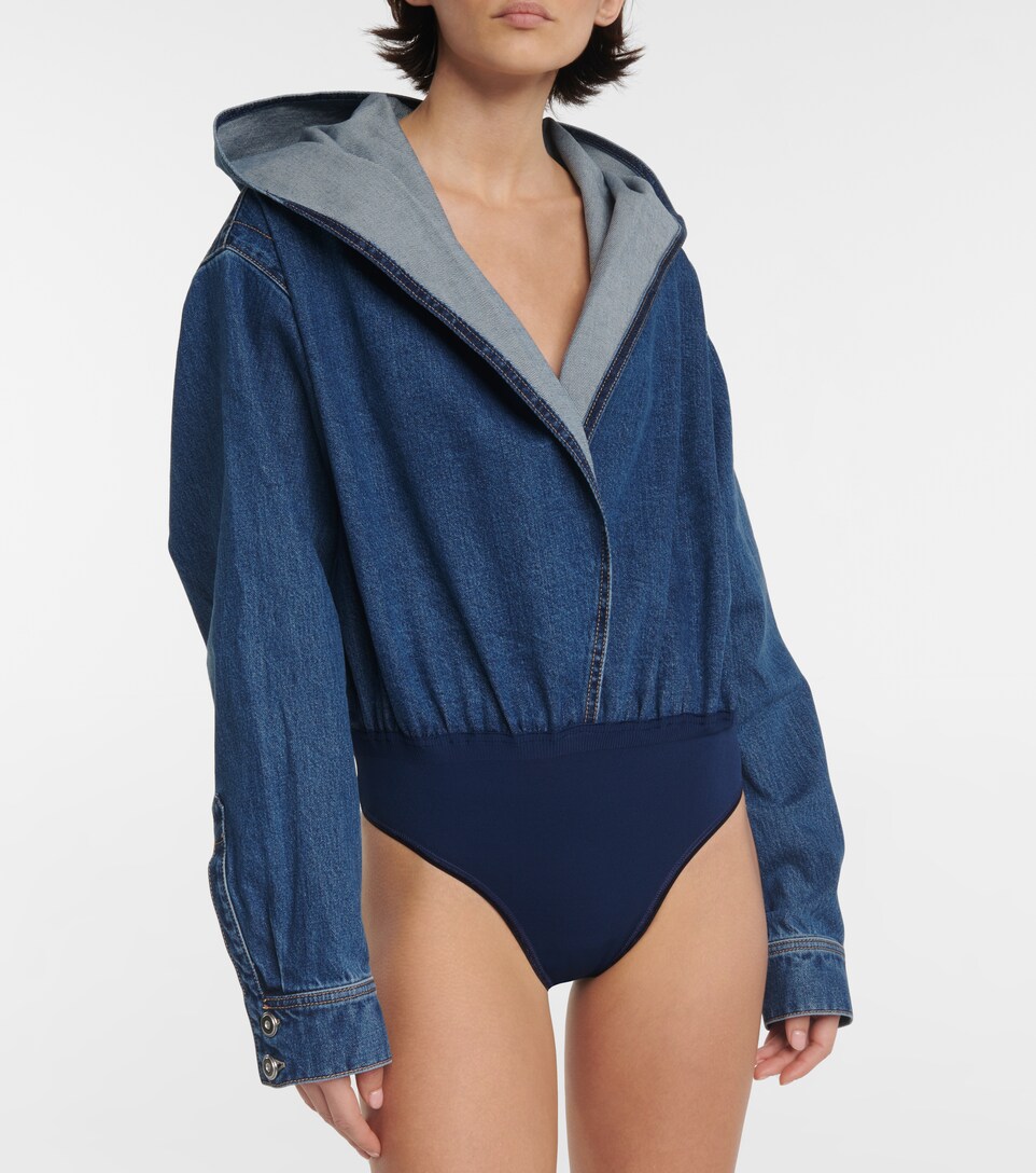 Alaïa - Denim bodysuit | Mytheresa