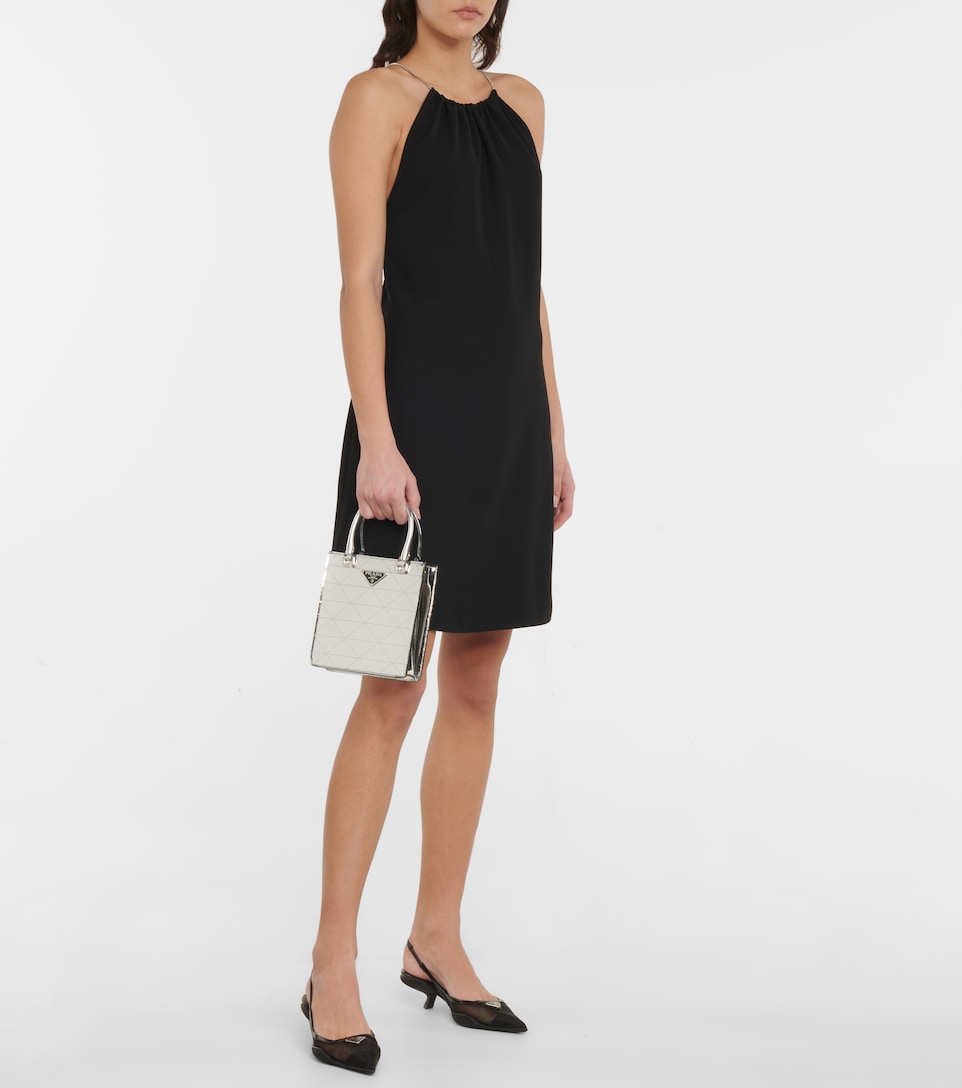 Leather and mesh slingback pumps 