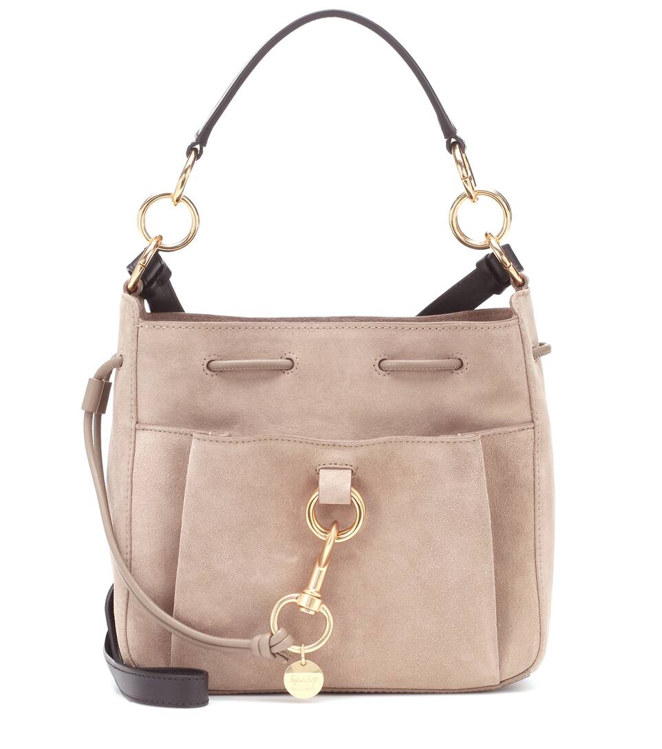 Tony Small Suede Bucket Bag