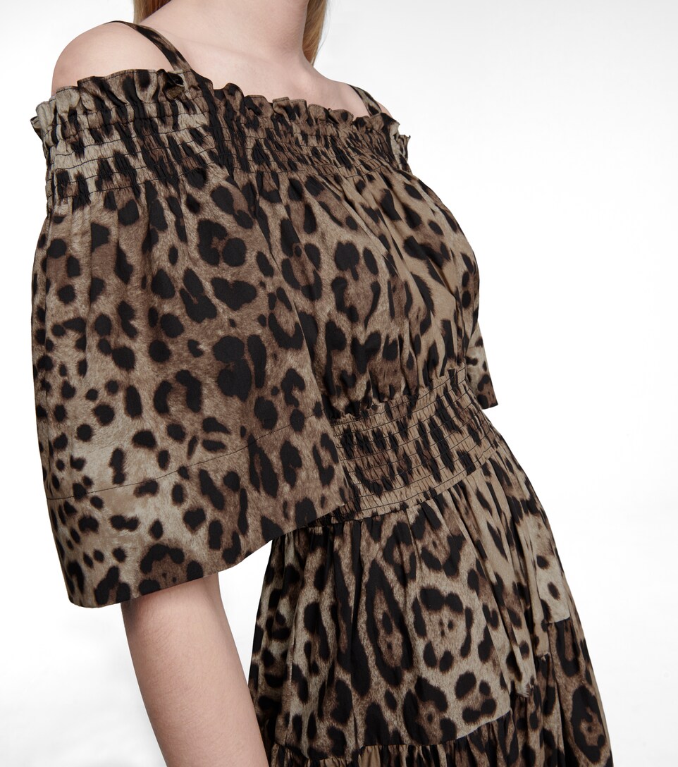 Leopard-Print Cotton Midi Dress - Dolce 