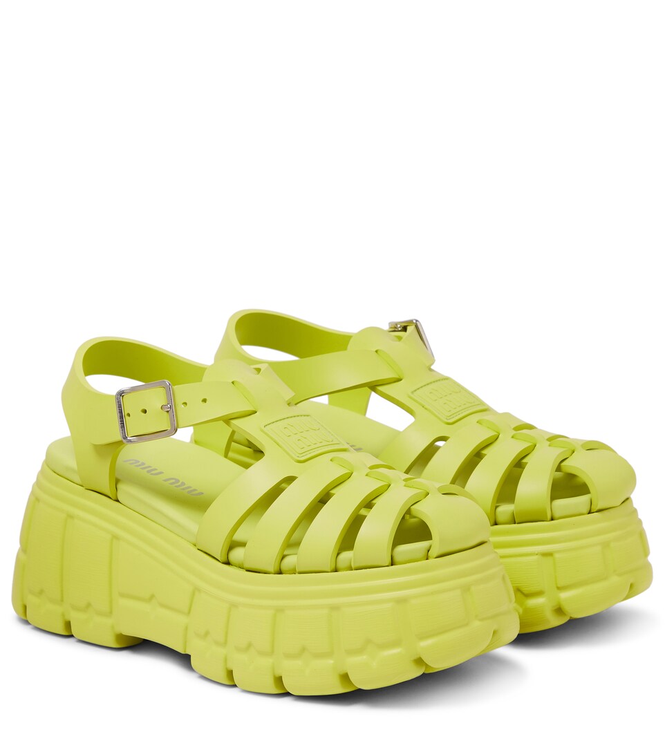 Miu Miu - Fisherman platform sandals | Mytheresa