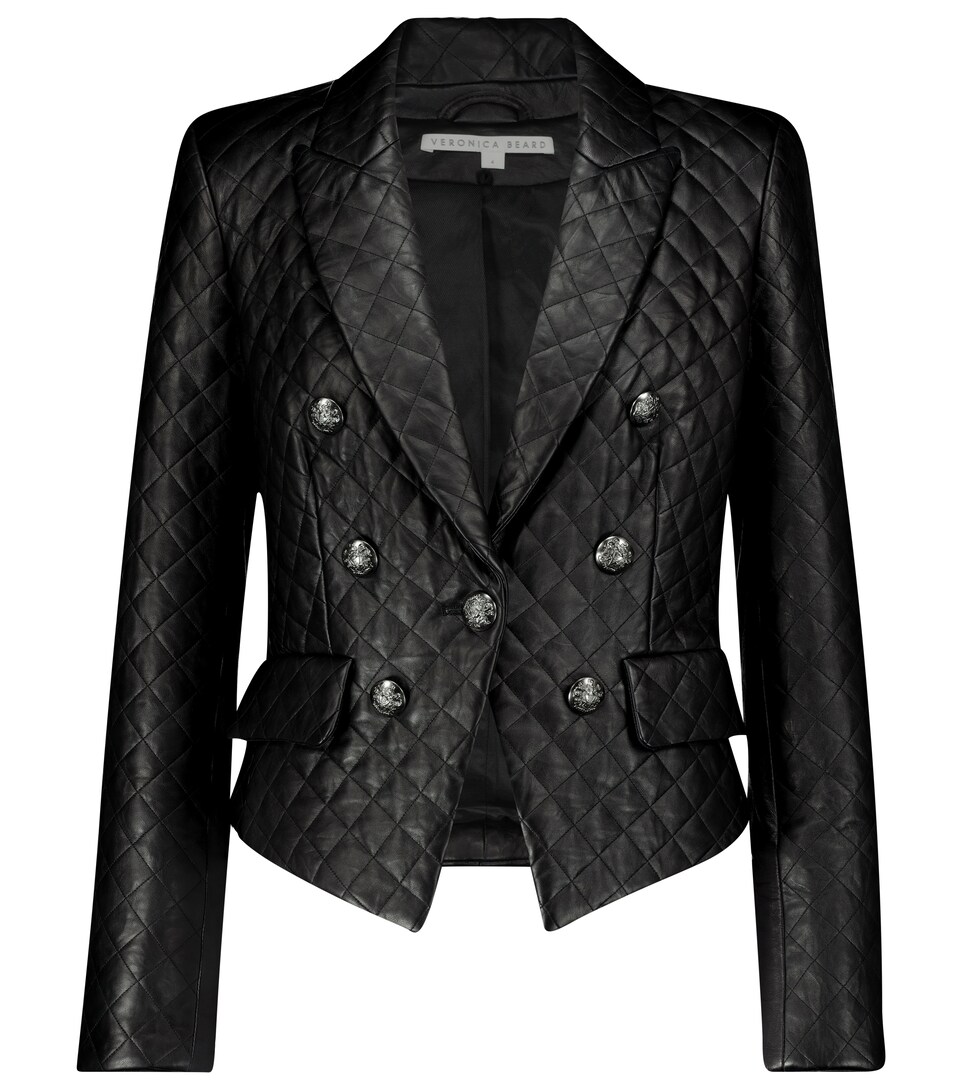 veronica beard leather blazer