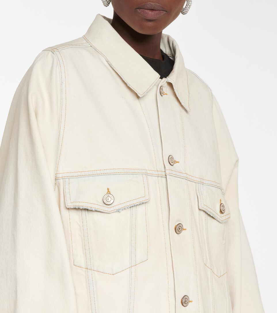 beige oversized denim jacket