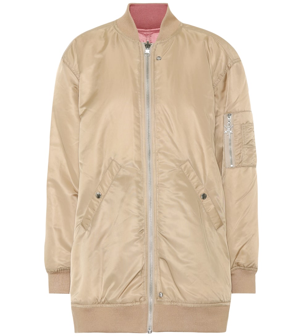 woman reversible shell bomber jacket sand in incense