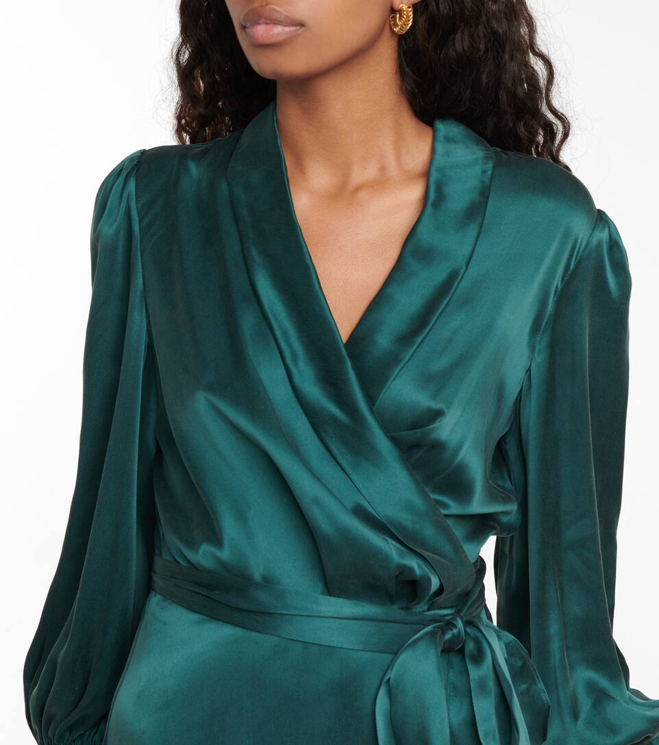 silk satin wrap dress