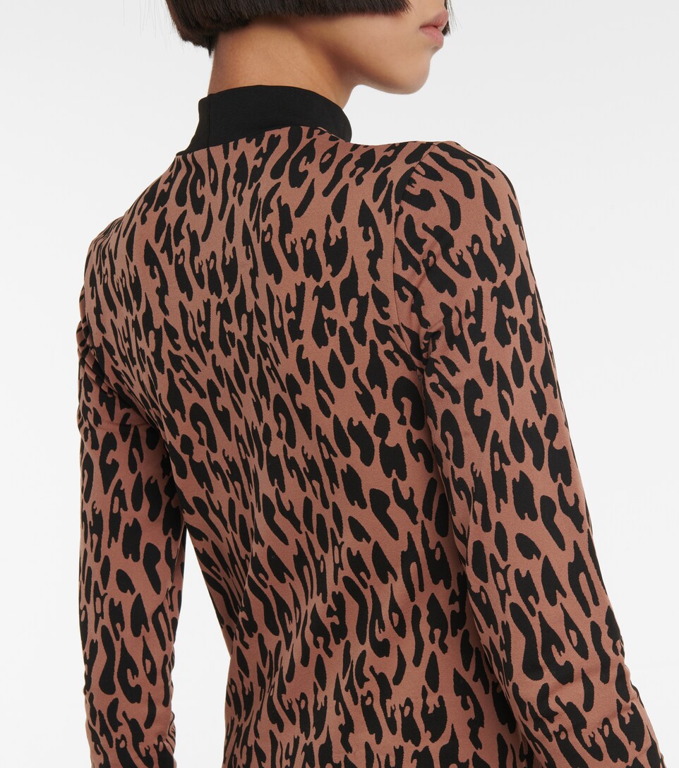 mock neck cheetah top