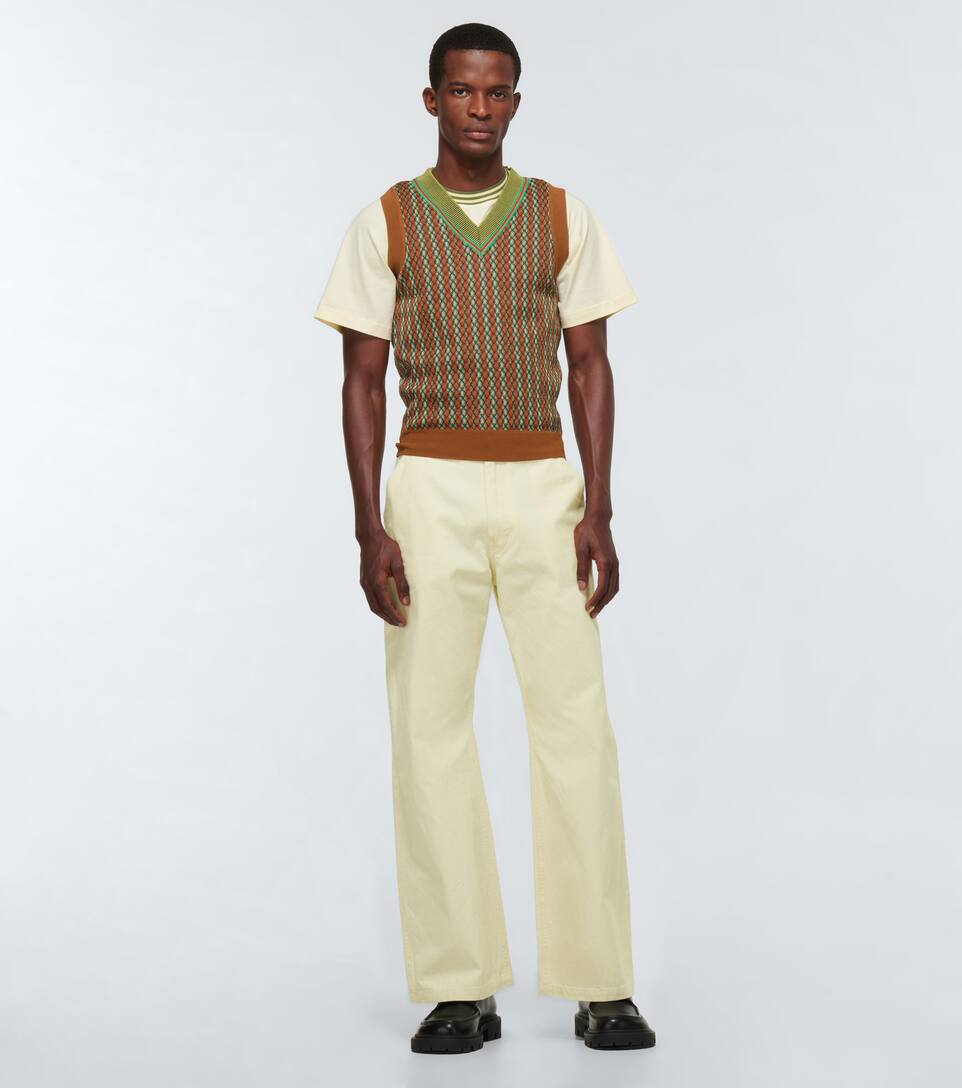 jacquard knit vest