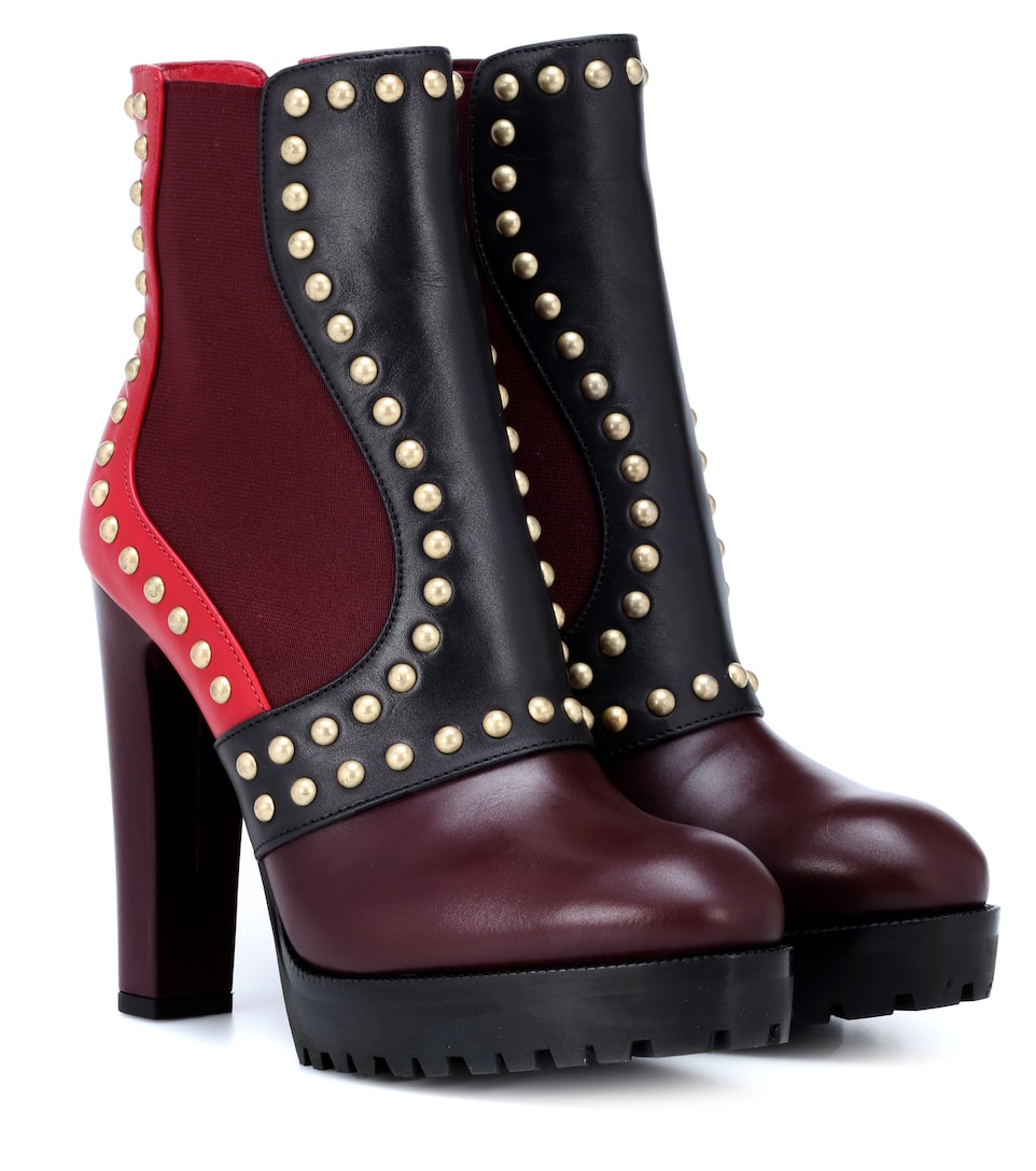 Embellished leather ankle boots Embellished leather ankle boots
