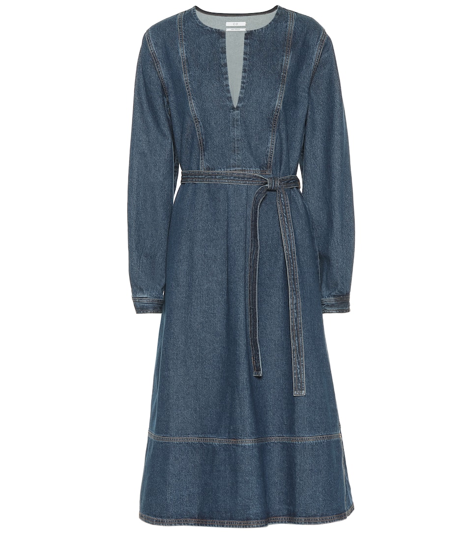 co belted denim dress