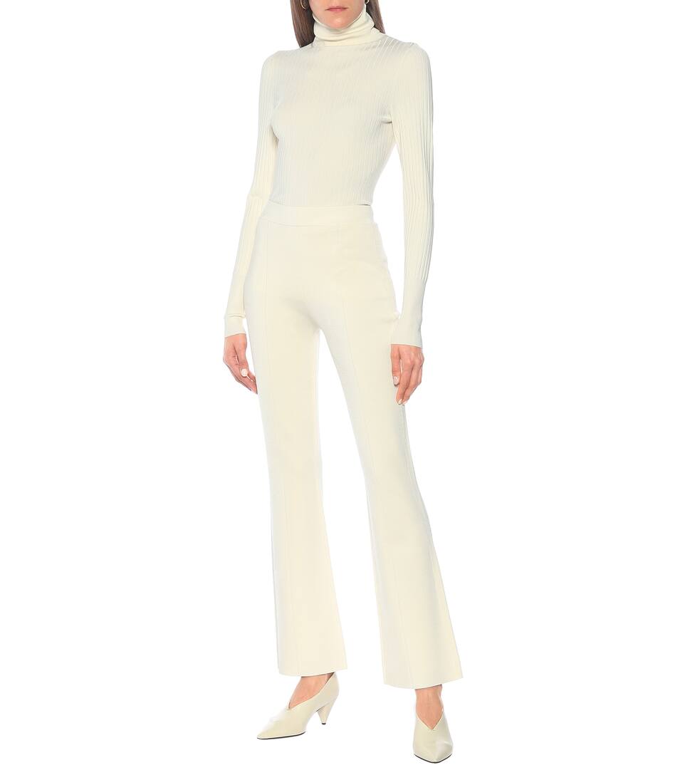 ribbed knit flare pants