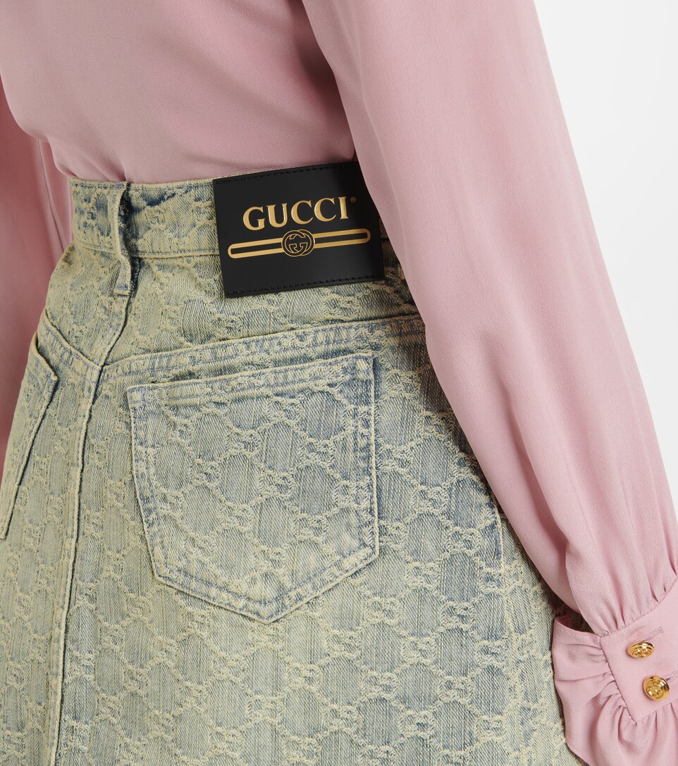 Gucci - GG jacquard denim miniskirt | Mytheresa