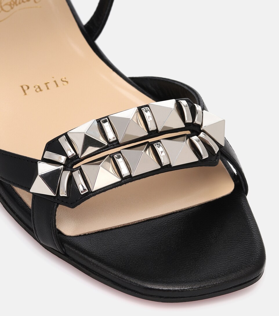 Galerietta Embellished Leather Sandals Christian Louboutin Mytheresa