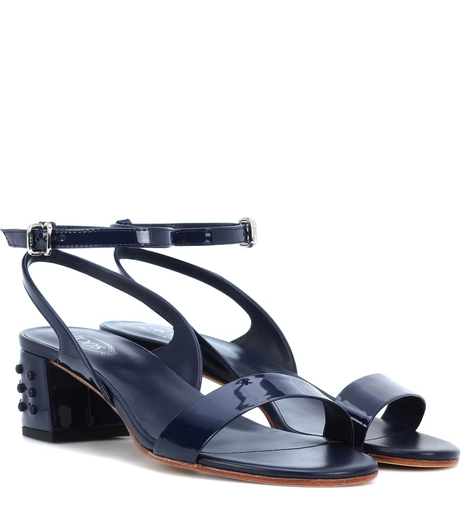 Click to view more detailed imagery on our partner's website Tod's Women's Leather Heel Sandals In Blue