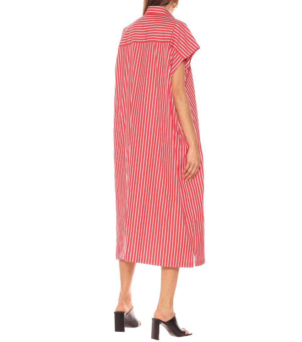 店長大暴走 クリアランスsale バレンシアガ Balenciaga レディース ワンピース シャツワンピース ワンピース ドレス Striped Cotton Shirt Dress Red お気にいる Dekleineduiker Nl