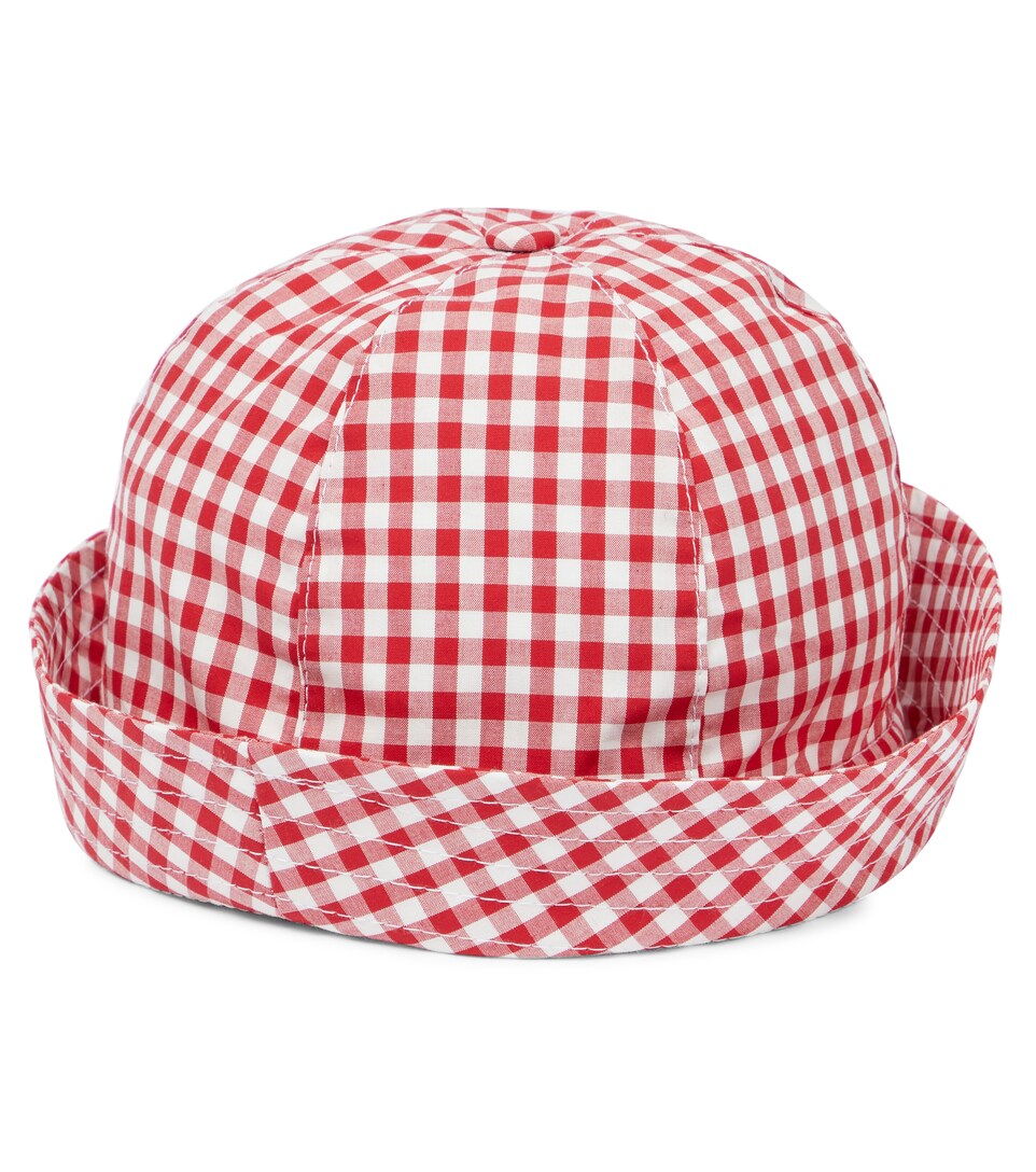Monnalisa - Baby gingham cotton sun hat 