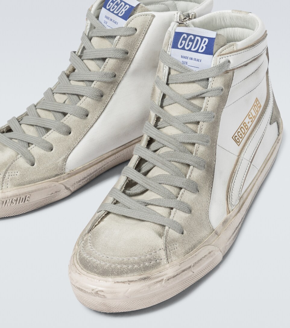 white slide sneakers