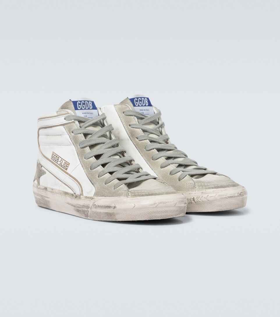 white slide sneakers